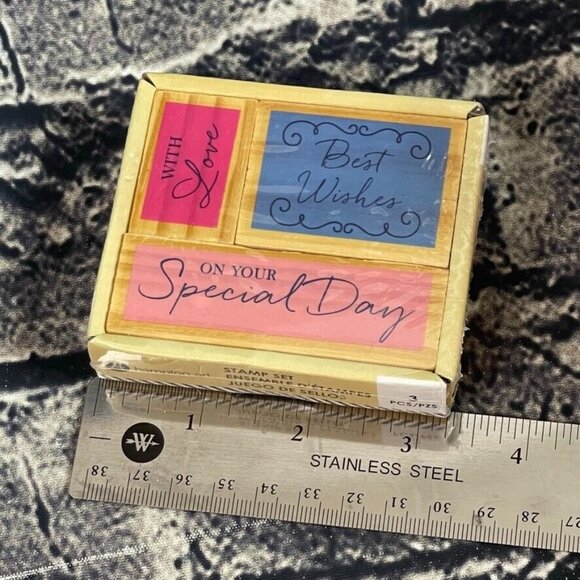 Hampton Art 3 Piece Stamp Set  Best Wishes With Love On Your Special Day VW0144 - Picture 7 of 7